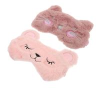 Gatuida 2 pièces Masque de Nuit Carton Peluche Doux Masques Yeux Confortables pour Lumière et Lavable Relaxation et Voyage