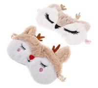 Gatuida 2 pièces Masque de Sommeil Doux Peluche pour Voyage et Maison Cache-yeux Confortable pour Dormir pour Vacances et Jeux Festifs Garçon Fille et Femmes