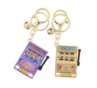 Gatuida 2 pièces Mini Machine à Sous Porte Clés Porte Clés de Jeu de Las Vegas Accessoire pour Décoration de Gâteau Anniversaire et de Fête Thématique