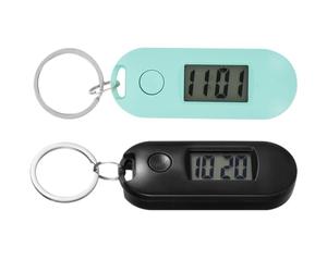 Gatuida 2 Pièces Montre Numérique de Poche Porte-clés, Compacte, Plastique | Lot de Deux, Lecture Facile, Usage Scolaire et Examen, à Suspendre au Paquet, Ceinture, Paquet à Dos, Clé