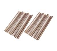 Gatuida 2 pièces Moule à Baguette Anti-adhésif Acier Doré Plaque de Cuisson Résistant pour Four Professionnel et Maison Accessoires de Cuisson Polyvalents