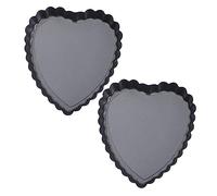 Gatuida 2 pièces Moule Pâtisserie Acier Haute Conductivité Plat Au Four Forme de Cœur Revêtement Antiadhésif Lot pour Quiches et Pizzas Facile à Nettoyer et
