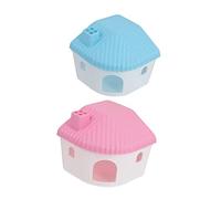 Gatuida 2 Pièces Nid De Hamster Peluche Refuges Mignon À L'intérieur Mini Maison Foins Rongeur Souris Cage à Cobaye Rose Habitat Cabane Confortable Petit Hamster Lit Cacher pour Plastique