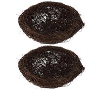 Gatuida 2 Pièces Nid Oiseaux Rotin Tressé Lot de Nid Décoratif Fait Main Respirant et Polyvalent pour Ornements de Pâques Décoration de Jardin et Arbre de Noël