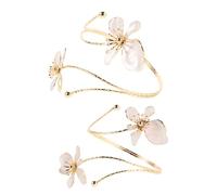Gatuida 2 Pièces Open Floral Cuff Bangles Adjustable Upper Arm Jewelry For Women Elegant Handmade Flower Bracelets For Casual Formal And Gift Use