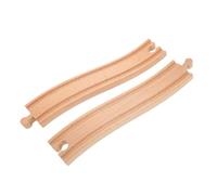 Gatuida 2 pièces Pack Rails Droits Bois Massif pour Circuit de Train Extension Compatible pour Bois Garçon Fille Stimule Créativité et Motricité Maison et École