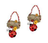Gatuida 2 pièces Panneau de Bienvenue Résine Coccinelle Décoration Suspendue pour Porte et Mur Design Créatif Ailes Ouvertes et Fermées Bar Boutique