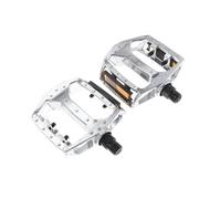 Gatuida 2 Pièces Pédales de Vélo en Alliage D’Aluminium Antidérapantes Pédales Plates Argentées Lot de 2 Pièces Compatibles VTT Vélo de Route Repose-Pieds Ergonomiques pour Cyclisme