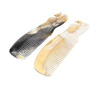 Gatuida 2 pièces Peigne de Massage Corne de Buffle Modèle Phoenix Outil de Réflexologie Naturel Aléatoires Peigne Antistatique pour Soin Capillaire et Massage Couleur Couleur Aléatoire