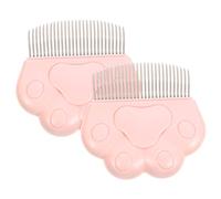 Gatuida 2 pièces Peigne Toilettage Chat et Chien Brosse Démêlante Inox Massante Puces Peigne Ergonomique pour Retrait Poils Morts et Entretien Pelage