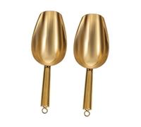 Gatuida 2 pièces Pelle à Glace Acier Inoxydable Cuillère à Grains et Glaçons Polyvalente Ergonomique pour Cuisine Bar et Buffet