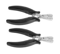 Gatuida 2 pièces Pince Extensions Cheveux Chrome Platine Ergonomique Outil Précis Pour Pose et Retrait Beads Micro-anneaux Antidérapante