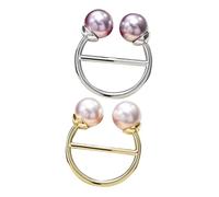 Gatuida 2 pièces Pinces Foulard Élégantes Doré et Argenté Accessoires Pratiques pour Fixer Écharpes Nœuds Shirts Design Délicat pour Femmes