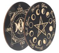 Gatuida 2 pièces Planche de Divination Bois avec Motif Gravé Décoration Ésotérique pour Table de Culte Lecture Tarot et Méditation pour Amateurs d’Astrologie et Psychologues