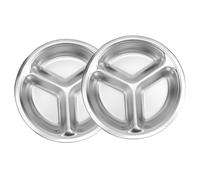 Gatuida 2 pièces Plateau Inox à Compartiments Profonds Plateau Cantine Acier Inoxydable Séparable Résistant et Empilable Cafétéria pour Déjeuner et Buffet