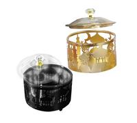 Gatuida 2 pièces Plateaux à Bonbons Moyen-orientaux Métalliques Boîtes à Friandises Décoratives Doré et Noir pour Snacks Fruits et Desserts Rangement Festif pour Mariage et Fêtes