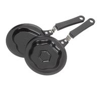 Gatuida 2 Pièces Poêle à Œufs de Cœur, Mini Poêle à Crêpes, Fer, Noir, Antiadhésive, Robuste, pour Usage Domestique et Professionnel, Petit-déjeuner
