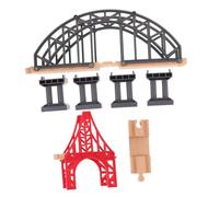 Gatuida 2 pièces Pont de Train Bois Accessoires de Ferroviaire Miniature Modèle de Petit Pont Rigide pour Circuit Rail Train Jeu de Construction Ludique et Social pour Garçon Fille