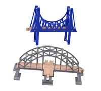 Gatuida 2 pièces Ponts Décoratifs pour Train Accessoires de Modélisme Ferroviaire Gris et Bleu Jouets Éducatifs pour Construction de Scènes et Jeux Créatifs Garçon Fille