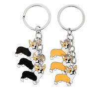 Gatuida 2 pièces Porte-clés Chien Résistant Design Corgi Mignon Métal Porte-clés Personnalisé Léger et Portable Cadeau pour Amoureux des Chiens