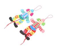 Gatuida 2 pièces Poupée Clown Bois à Fils Interactif pour Garçon Fille Jeu Éducatif Parent Garçon Fille Couleur Aléatoire Couleur Aléatoire