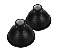 Gatuida 2 Pièces Réflecteur pour Lampe Chauffante Reptile Abat Jour Noir Intérieur Blanc Concentre Chaleur et Lumière pour Terrarium Installation Facile