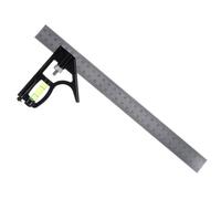 Gatuida 2 pièces Règle Équerre Combinée Acier Inoxydable Outil de Mesure avec Angles et Équerre Professionnelle Antirouille Ergonomique pour Charpentiers et Bricolage