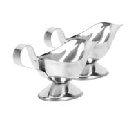 Gatuida 2 pièces Saucière Inox avec Poignée Pichet à Sauce pour Jus Vinaigre Lait Service Pratique pour Table à Dîner et Restaurant Lot