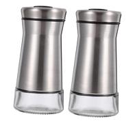 Gatuida 2 pièces Set de Bocaux à Épices Verre avec Distributeur Réglable Salière et Poivrière Portable Multifonction pour Cuisine et Repas Intérieur ou Extérieur