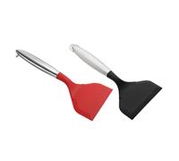 Gatuida 2 pièces Spatules Silicone avec Poignée Inox Spatule Large Polyvalente pour Cuisson Ustensiles de Cuisine Portables pour Steak Galettes Œufs Nettoyage Facile Usage Quotidien