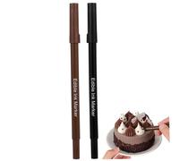 Gatuida 2 pièces Stylo Alimentaire Double Pointe pour Pâtisserie Marqueurs Comestibles Portables pour Décorer Biscuits Fondant Glaçage Stylo de Coloriage Pâtissier et Set de Noir et