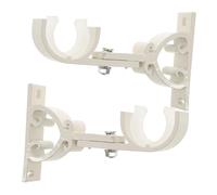 Gatuida 2 pièces Supports Tringles Rideaux Alliage Aluminium Épais Réglables et Rotatifs pour Barre de Rideau Sèche-Linge et Penderie Blanc pour Salon Cuisine Chambre