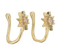 Gatuida 2 pièces U-shaped Nose Cuff With Star Charm Non-piercing Faux Septum Rings Ergonomic Fit Lightweight Costume Nose Ring For Party And Daily Wear