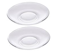 Gatuida 2 pièces Verres Verre Transparents avec Soucoupes Rondes Sous Tasses Polyvalentes pour Snacks Biscuits et Protection de Table Réutilisable