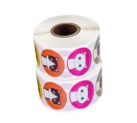Gatuida 2 rouleaux Autocollants Chatons Pouce Rond Étiquettes Adhesives Décoratives pour Emballage et Scellement Stickers Muraux et Voiture Lot Suffisant pour Usage Quotidien