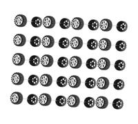 Gatuida 20 Ensembles Plastic Rc Toy Car Wheels and Axles Replacement Kit for Model Cars Tires for Stable Driving