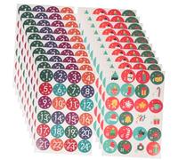 Gatuida 20 Feuilles Étiquettes Autocollantes Calendrier de Noël Jours Rondes Colorées Chiffres et Stickers Adhésifs pour Cartes et Faciles à Décoller sans Trace