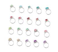 Gatuida 20 pièces Bagues pour Filles Imitation Diamant Anneaux Décoratifs Créatifs Cadeau Ludique pour Garçon Fille et Adolescents Styles Variés sans Danger pour Peau Couleur Aléatoire
