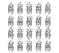 Gatuida 20 Pièces Breloques Insectes en Alliage Argenté Vieilli DIY | Formes Libellule et Cigale, Finition Antique, Décorations Artisanales, pour Bracelets et Événements Spéciaux