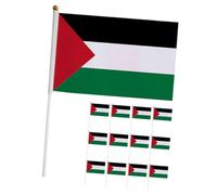 Gatuida 20 pièces Drapeaux à Main Palestine Polyester Léger pour Événements Sportifs Soutien Patriotique