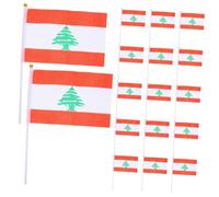 Gatuida 20 pièces Drapeaux Liban à Main Petit Polyester Résistants pour Décorations de Fête et Événements Sportifs