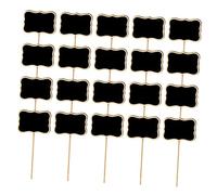 Gatuida 20 pièces Étiquettes de Jardin Bois Forme de Vague de Panneaux Ardoise pour Décoration de Plantes et Mariage pour Signaler et Écrire des Messages Noir