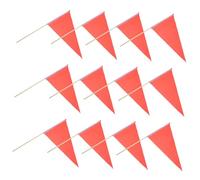 Gatuida 20 pièces Lot de Drapeaux de Marquage de Terrain Rouge Nylon avec Piquets Outil Dentraînement pour Clôture Accessoires Polyvalents pour Chantier et Usage Administratif
