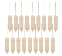 Gatuida 20 pièces Lot Marque-pages Bois Brut à Décorer DIY Forme Crayon avec Corde Étiquettes Suspendues pour Bricolage Anniversaire Noël Fête