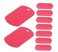 Gatuida 20 Pièces Lot Médailles Rectangulaires Aluminium Rouge pour Chien Chat Gravure DIY Identité