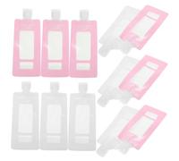 Gatuida 20 pièces Lot Voyage pour Shampooing et Lotion Anti-fuite Réutilisables Transparent et Rose Pochons Stand-up pour Cosmétiques et Produits de Toilette