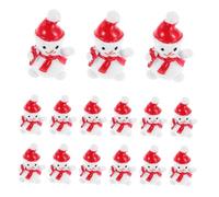Gatuida 20 Pièces Mini-Bonhomme de Neige Petit Bonhomme de Neige décoration de Noël métier de Bonhomme de Neige Trousse décor de Micro-Paysage Petits bonhommes de Neige en résine Rouge