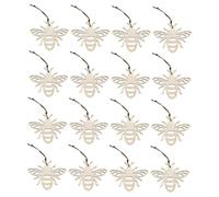 Gatuida 20 pièces Pendentifs Bois Creux Motif Abeille Décoration Artisanale Ornement Bois pour Maison Ambiance Chaleureuse