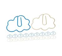 Gatuida 20 pièces Trombones Petits Forme Flocon PVC Souple Clips Multifonction pour Notes Photos Mémos Bleu Ciel et Blanc Résistants et Flexibles