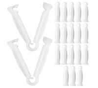 Gatuida 20 pinces à cordon ombilical jetables pour animaux d'élevage | Pinces ombilicales, design dentelé antidérapant, outil de mise bas sûr pour chiots, chiens, chatons et agneaux, blanches